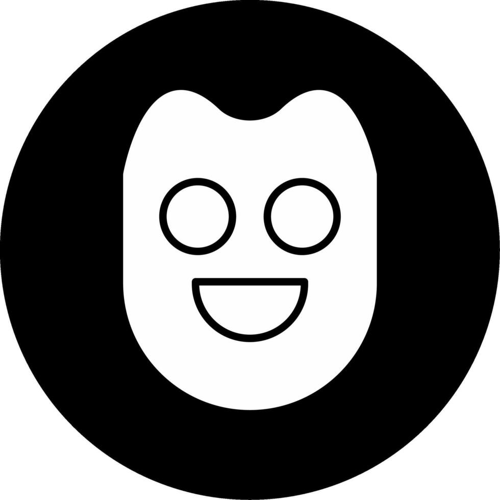 Hacker Mask on Man Face Glyph Circle Inverted vector