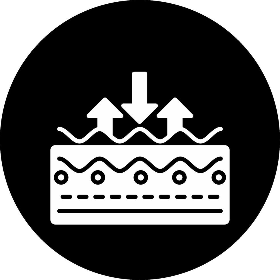 Skin Elasticity Indicator Glyph Circle Inverted vector