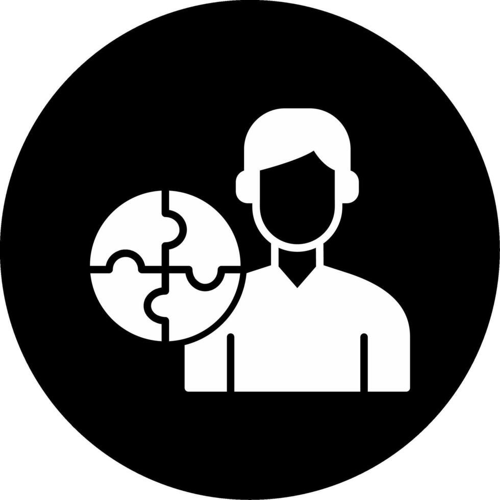 Diagnostic Support for Asperger Traits Glyph Circle Inverted vector
