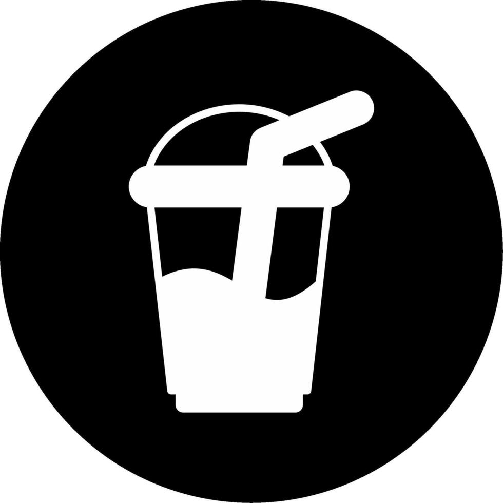 Colorful Fruit Smoothie in Glass Glyph Circle Inverted vector