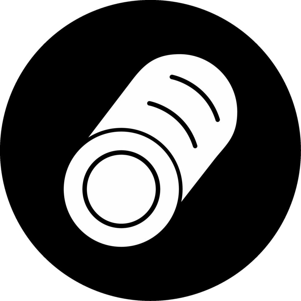 Seamless Steel Fluid Pipe Glyph Circle Inverted vector