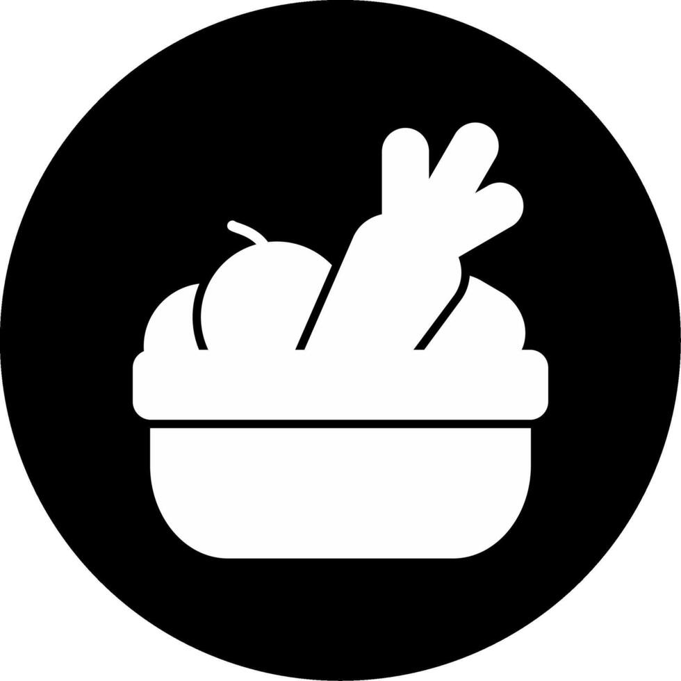 Healthy Eating for Glowing Skin Glyph Circle Inverted vector