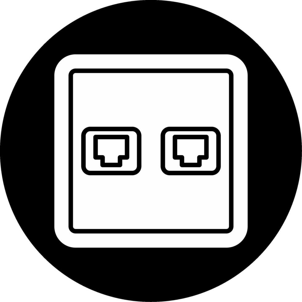 Digital Data Communication Socket Glyph Circle Inverted vector