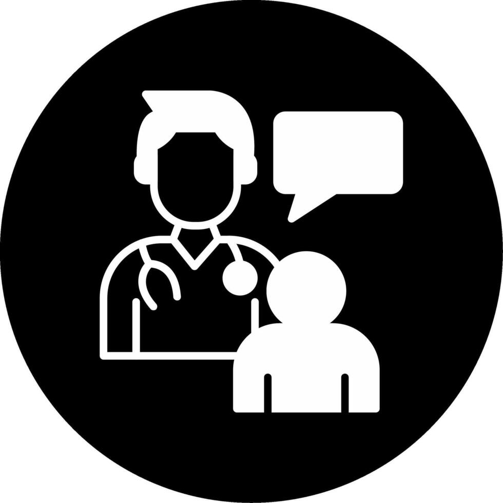 Clinical Therapy Mental Health Glyph Circle Inverted vector
