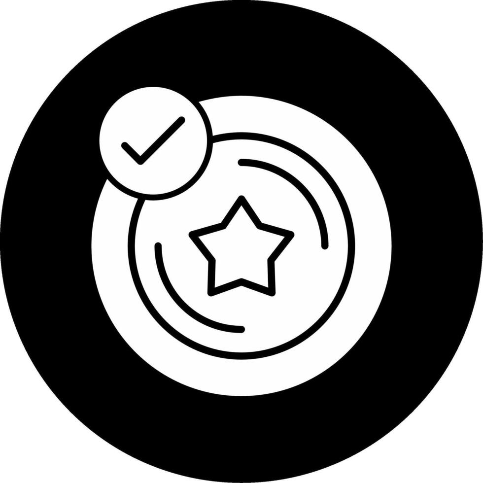 Legal Seal on Company Certificate Glyph Circle Inverted vector