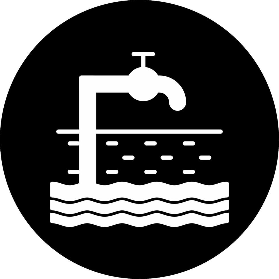 Electric Powered Water Extraction Pump Glyph Circle Inverted vector