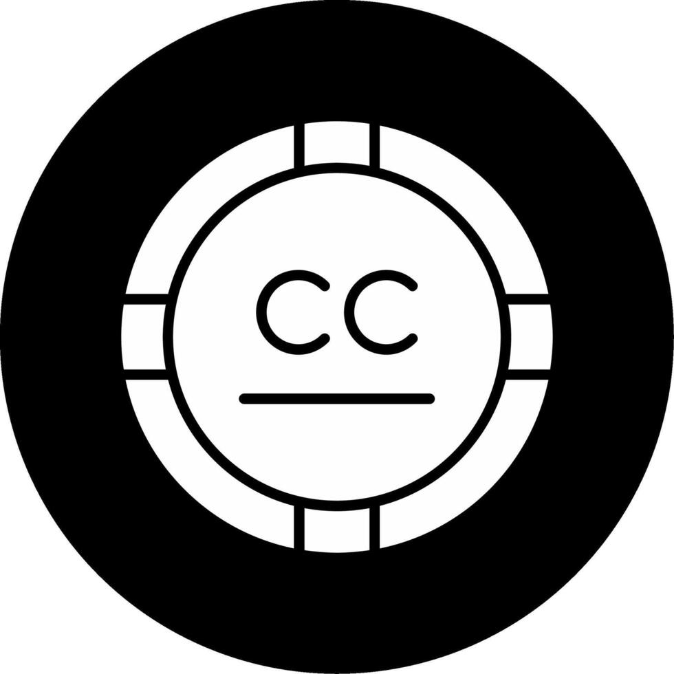 Carbon Copy CC Glyph Circle Inverted vector