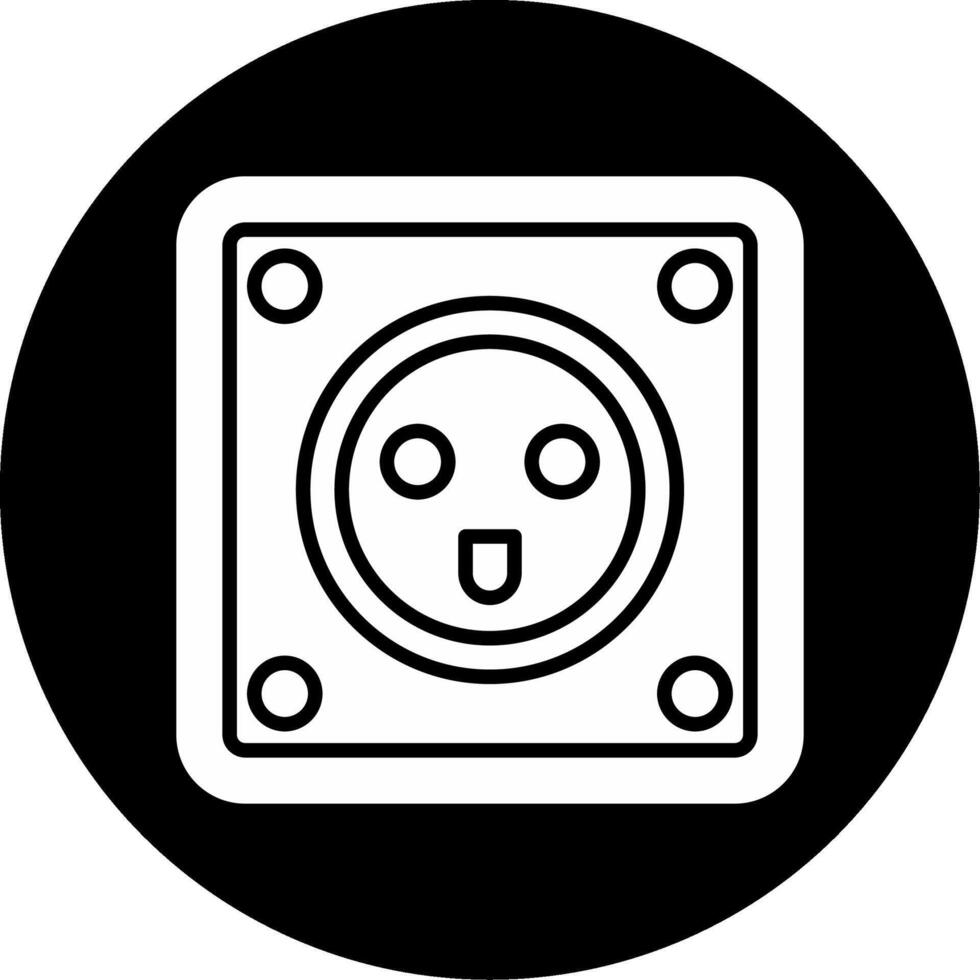 Type K Danish Socket Plug Glyph Circle Inverted vector