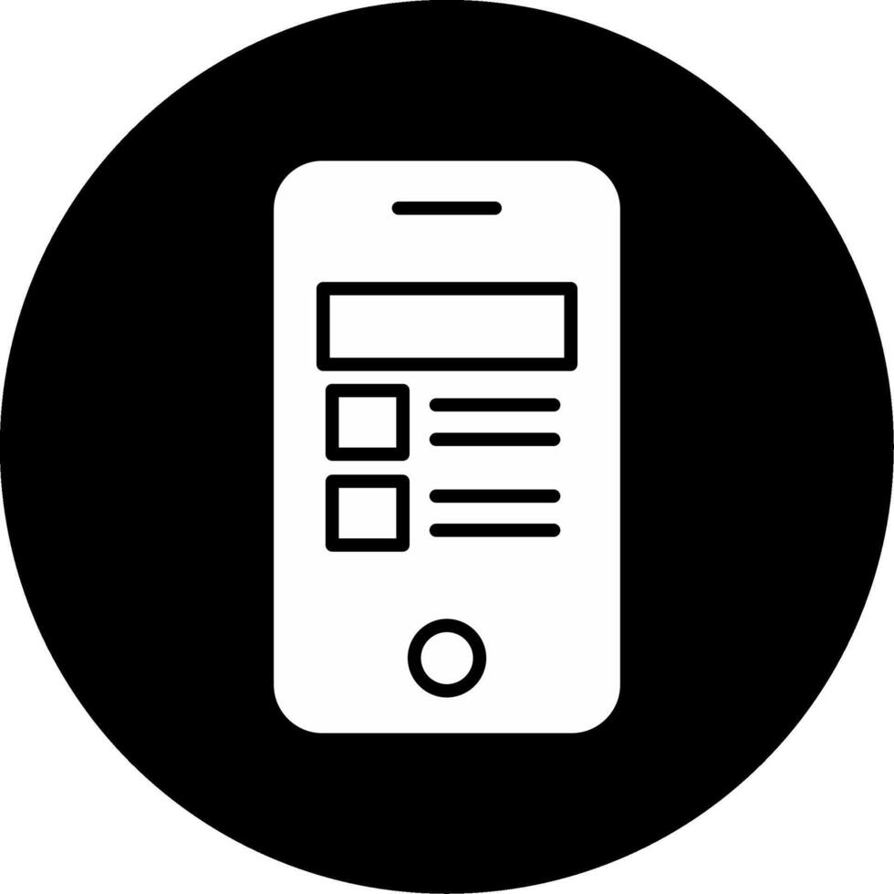 Mobile App Development Icon Glyph Circle Inverted vector