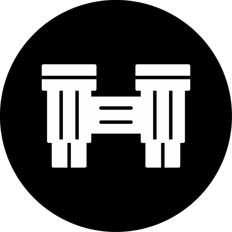 Binoculars for Distant View Glyph Circle Inverted vector