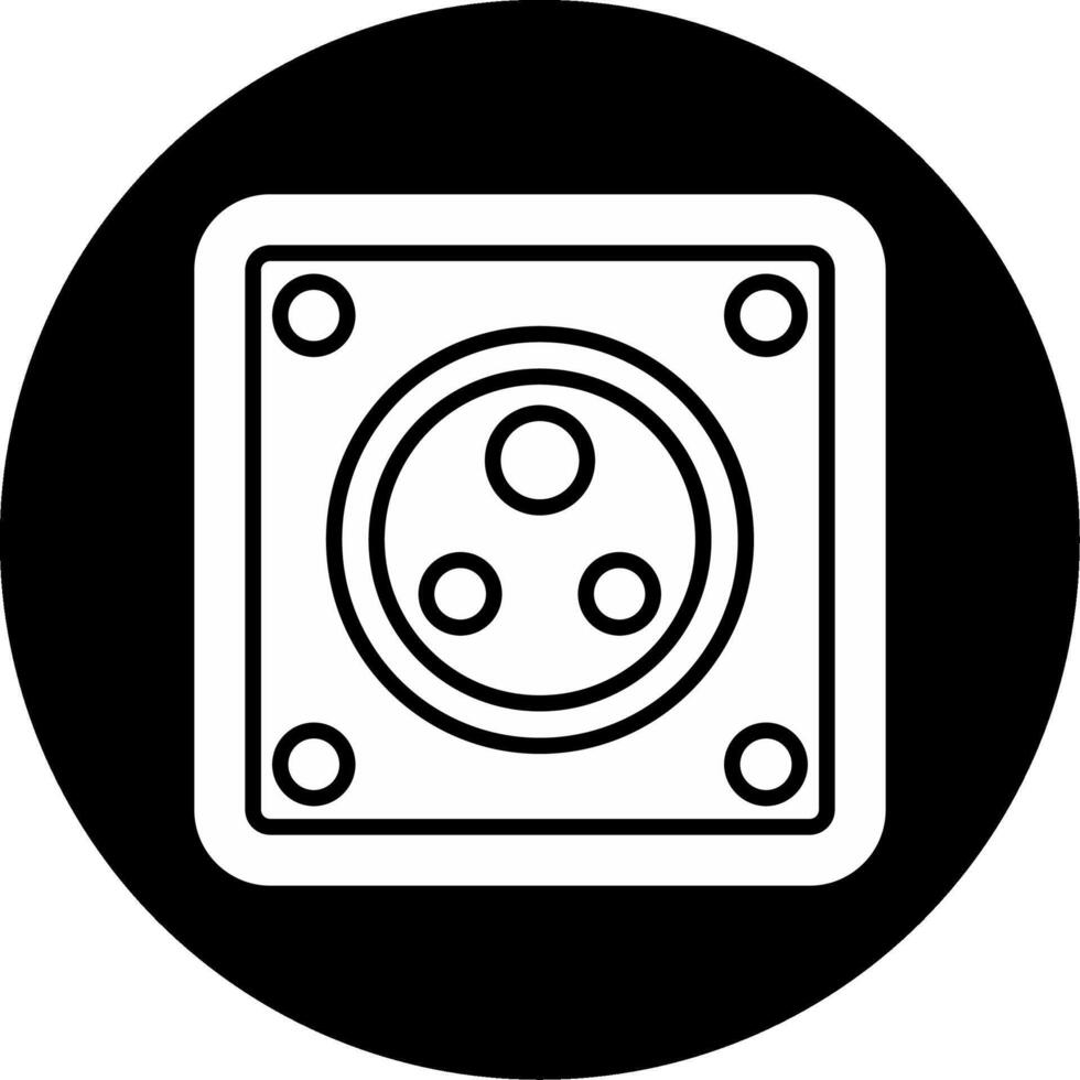 Type M South African Socket Glyph Circle Inverted vector