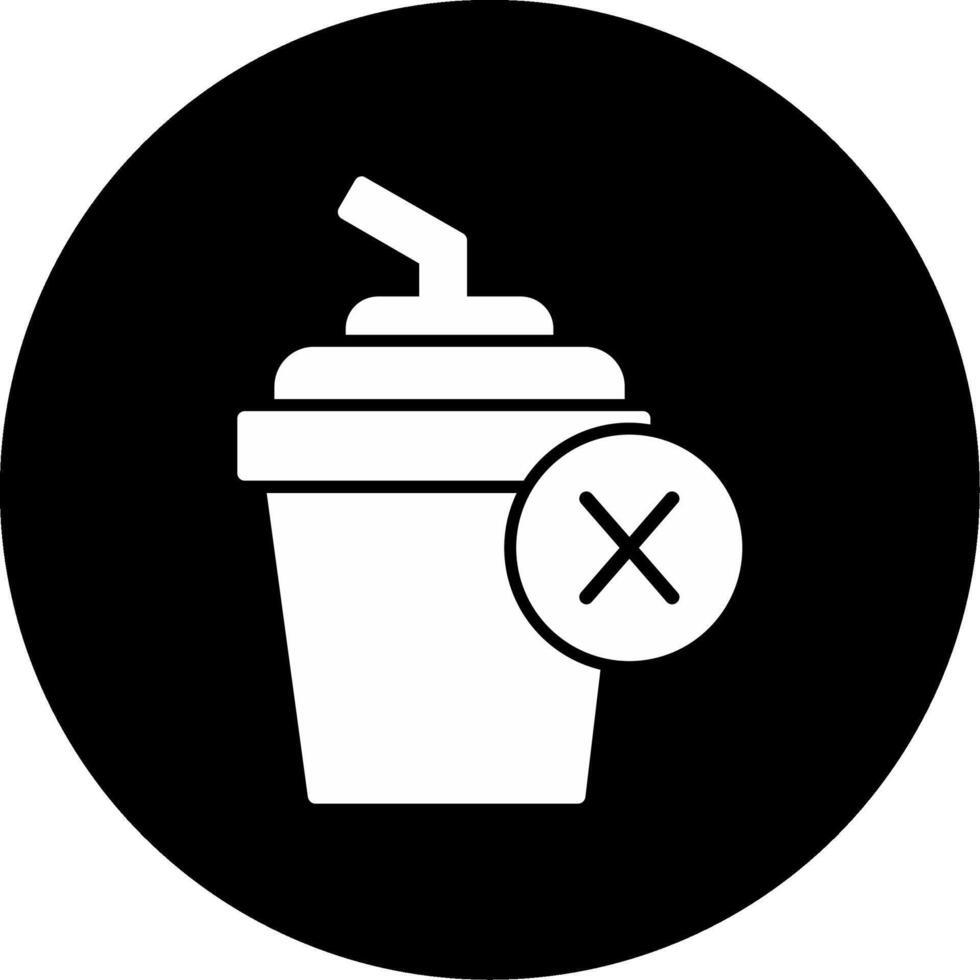 Straw Free Day Educational Poster Symbol Glyph Circle Inverted vector