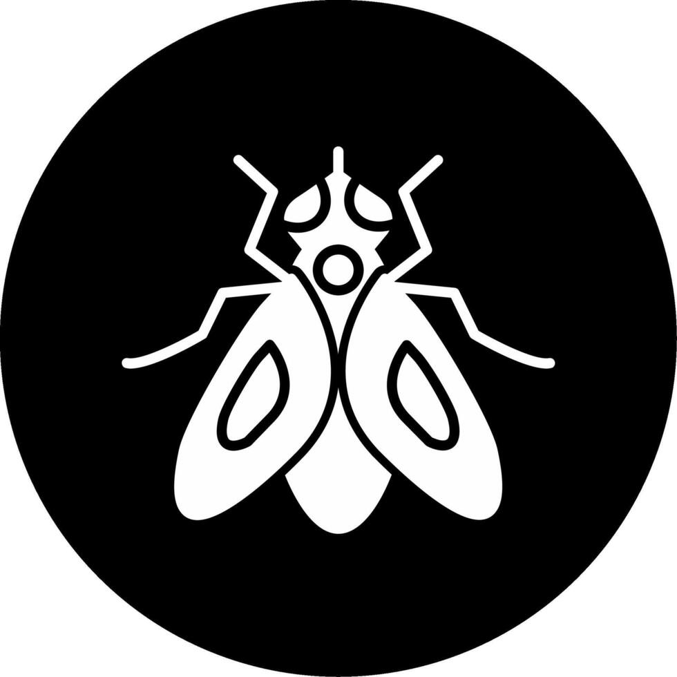 Common House Fly Glyph Circle Inverted vector
