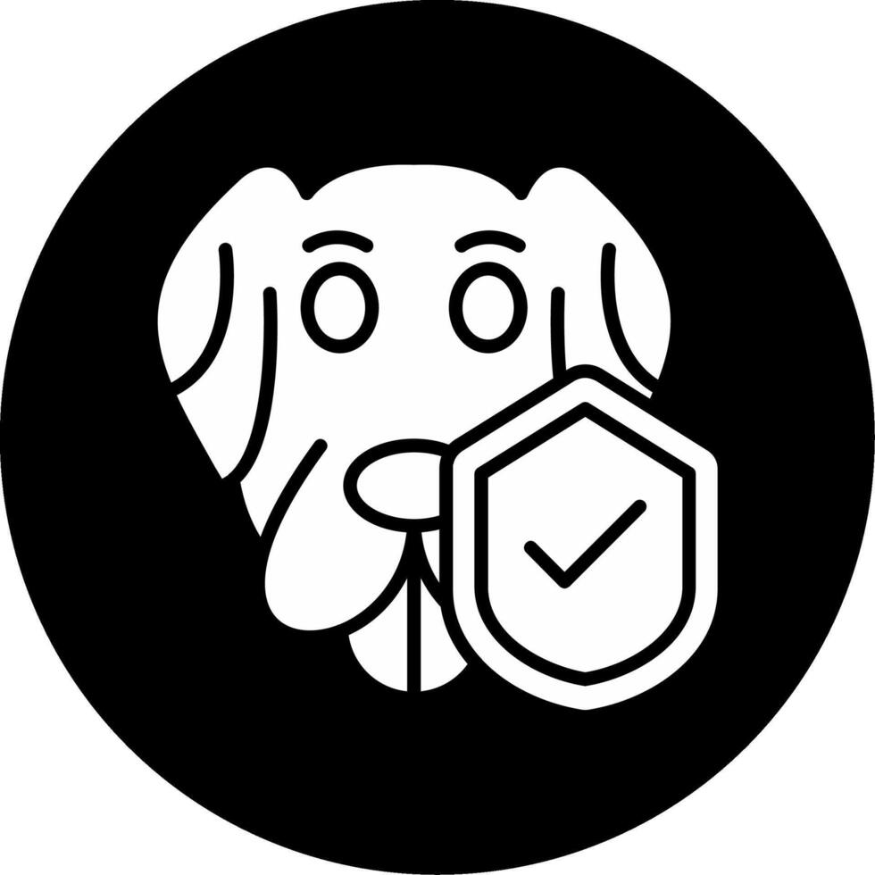 Energetic Dog in Playful Kennel Glyph Circle Inverted vector