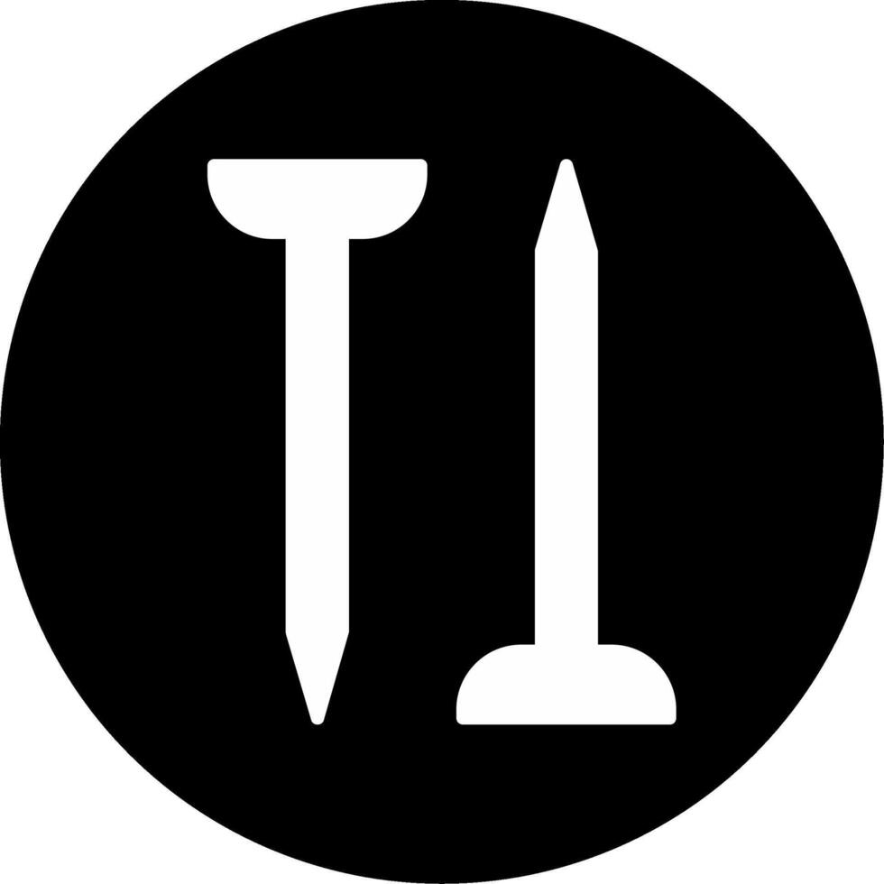 Crossed Construction Nails Symbol Glyph Circle Inverted vector