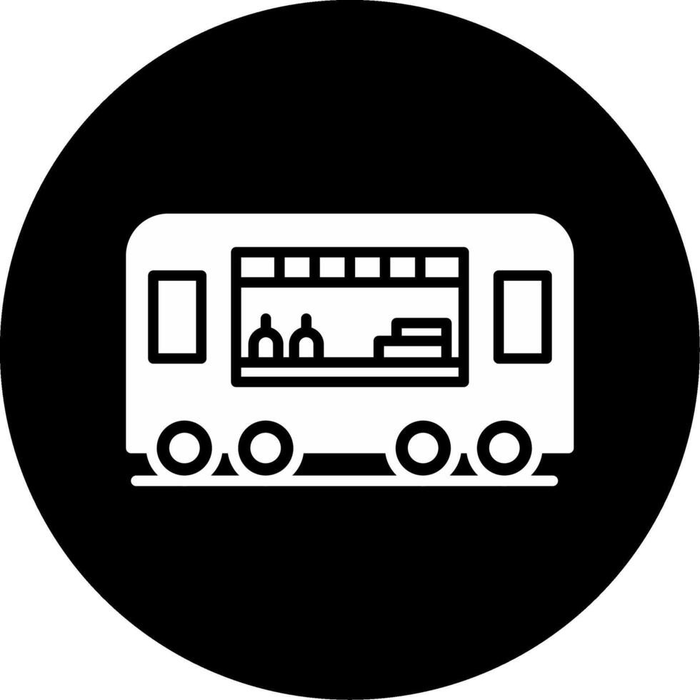 Festival Food Truck Booth Glyph Circle Inverted vector