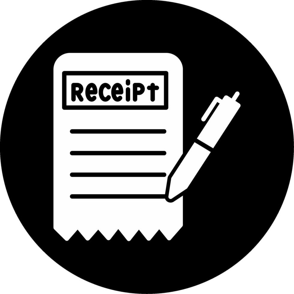 Official Rent Payment Receipt Glyph Circle Inverted vector