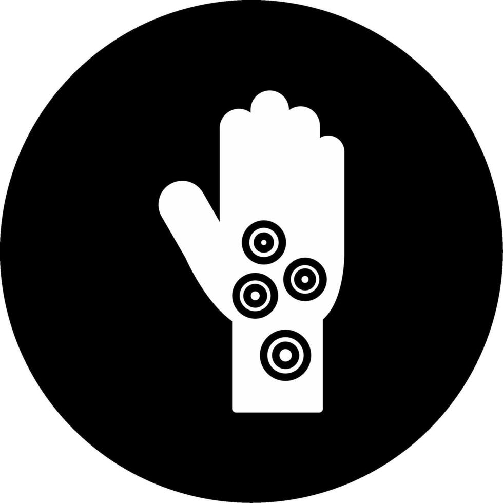 Skin Allergy and Reaction Alert Glyph Circle Inverted vector