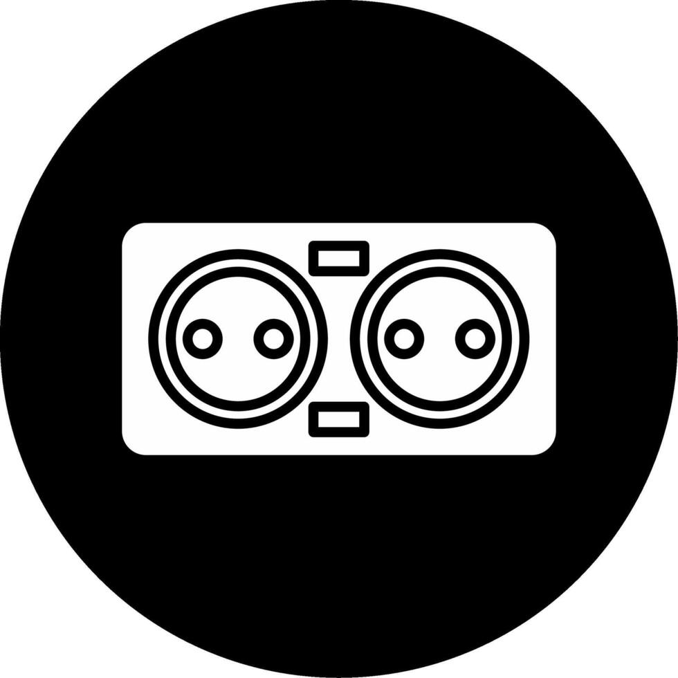 Multi Connector Power Socket Strip Glyph Circle Inverted vector