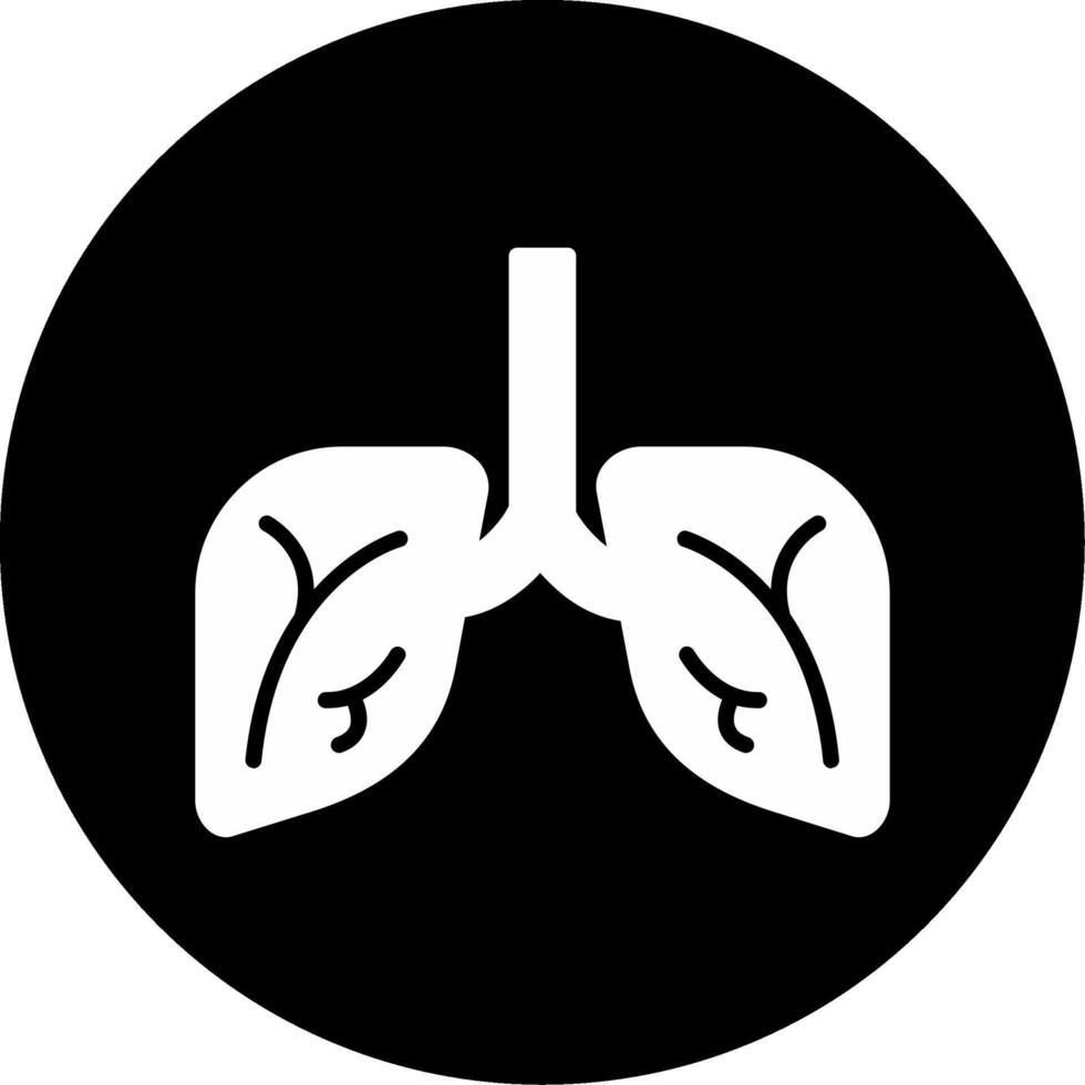 Lung Function Health Analysis Glyph Circle Inverted vector