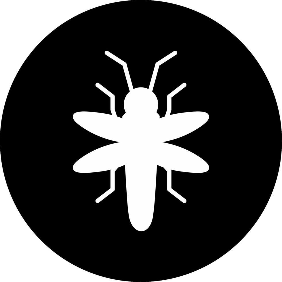 Sparkling Lightning Bug Glyph Circle Inverted vector