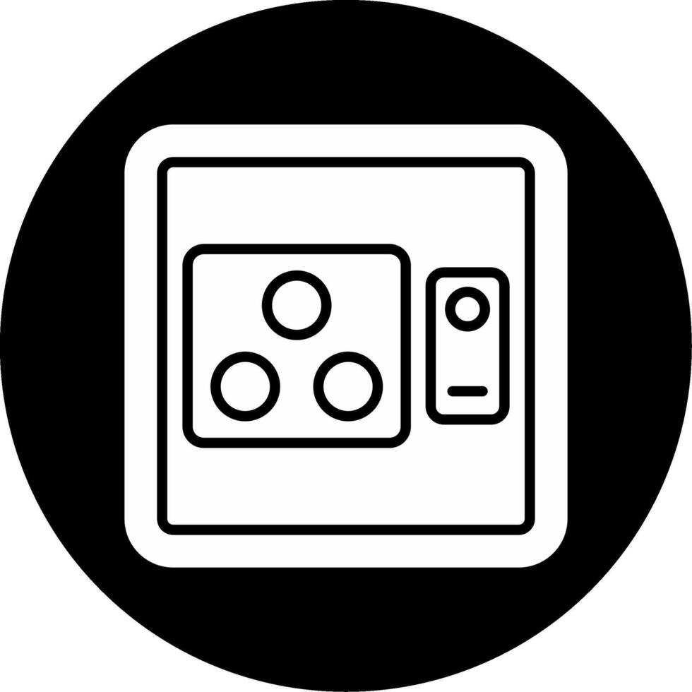 Reinforced Triple Power Socket Glyph Circle Inverted vector