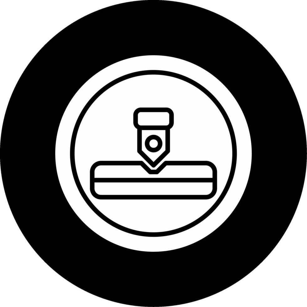 Surgical Punch Biopsy Tool Glyph Circle Inverted vector