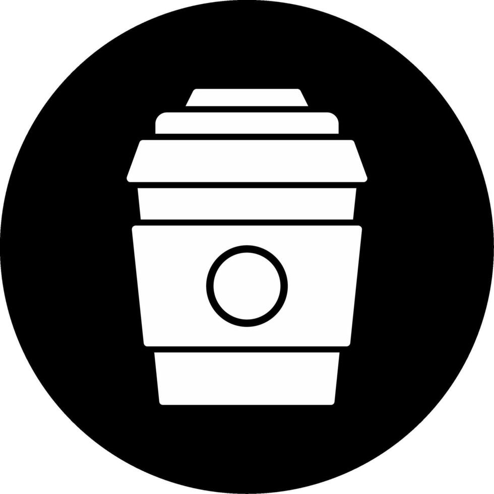 Coffee Cup Beverage Icon Glyph Circle Inverted vector