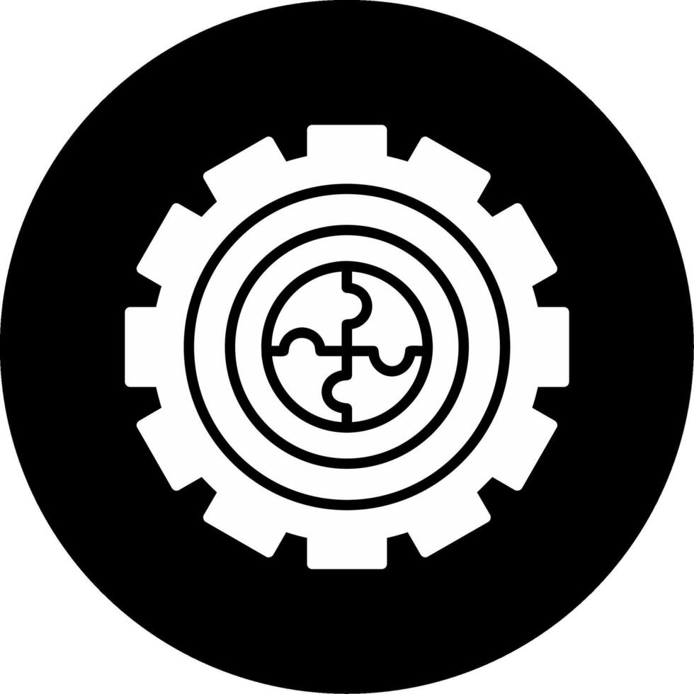 Understanding Asperger Syndrome Traits Glyph Circle Inverted vector