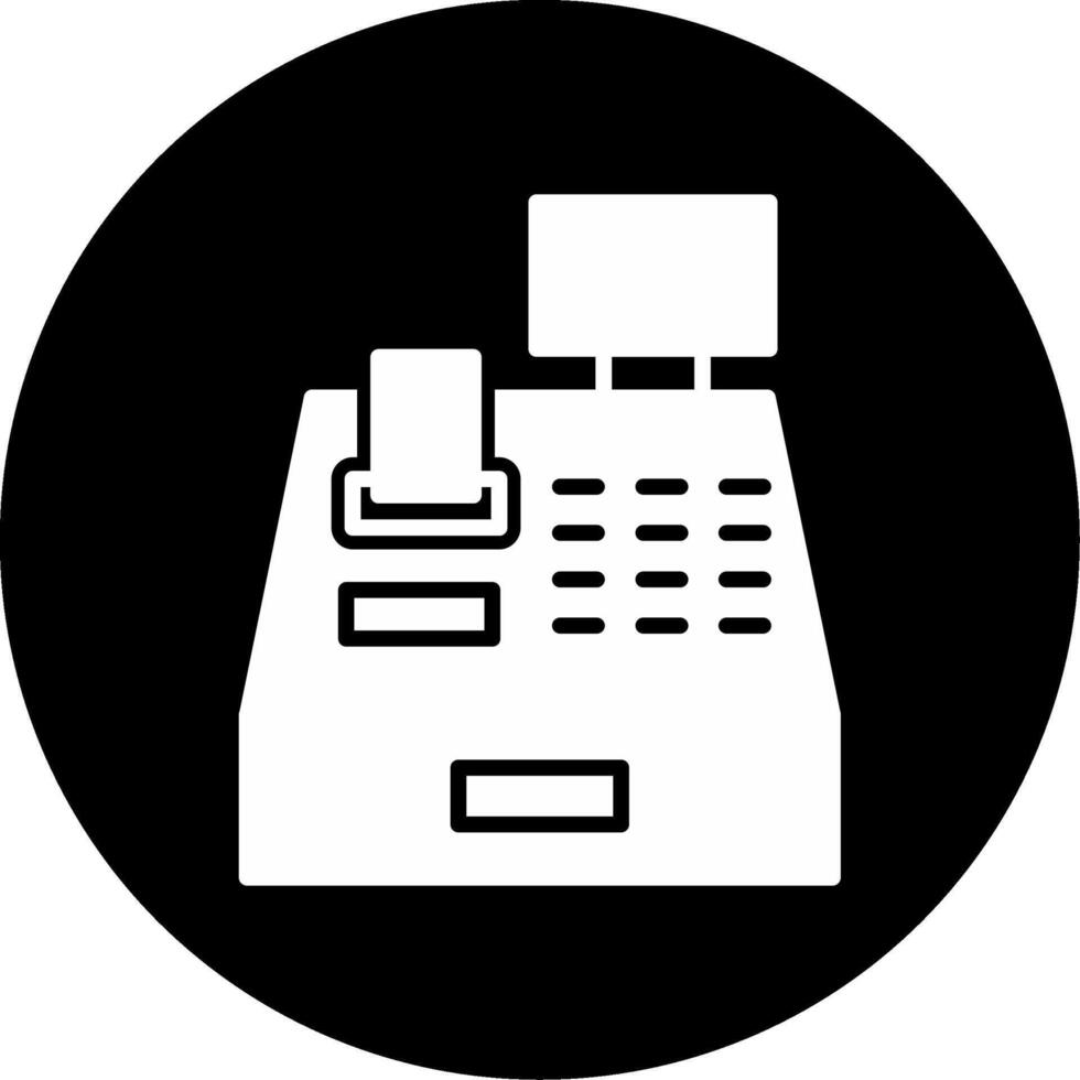 Point of Sale Cash Register Glyph Circle Inverted vector