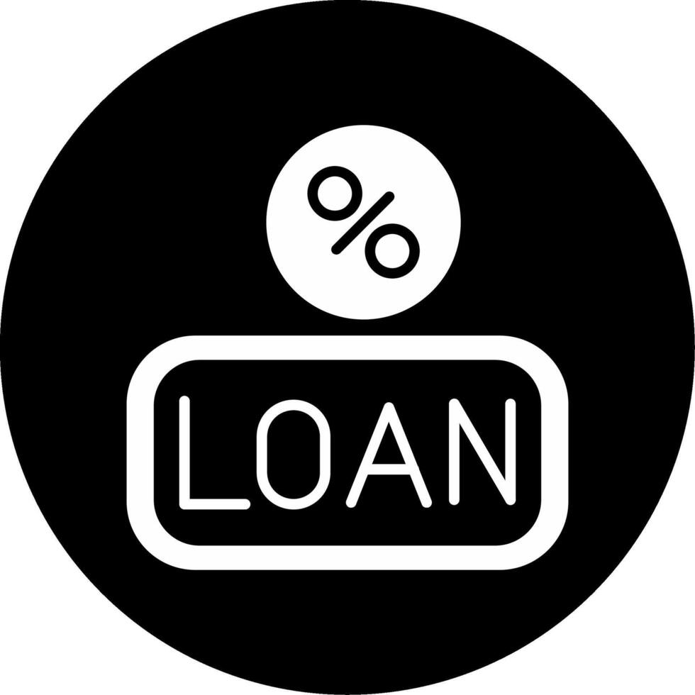 Loan Structure and Interest Breakdown Glyph Circle Inverted vector