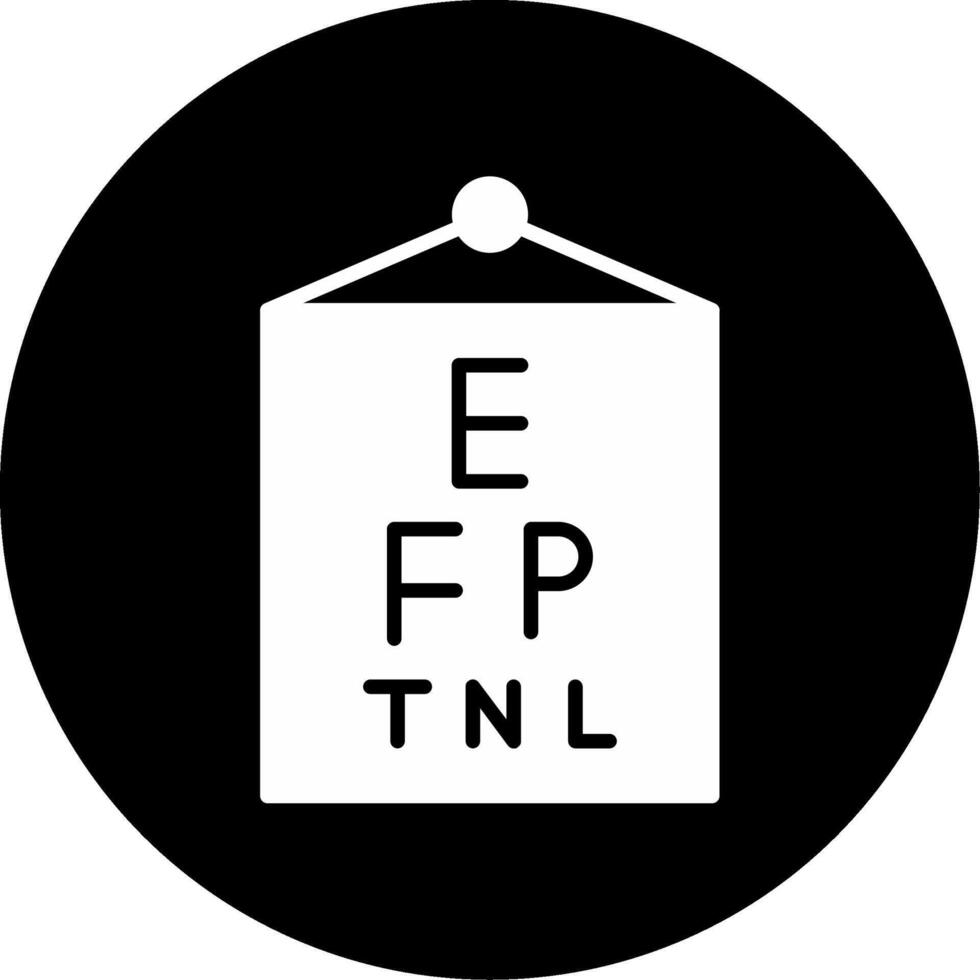 Vision Eye Testing Chart Glyph Circle Inverted vector