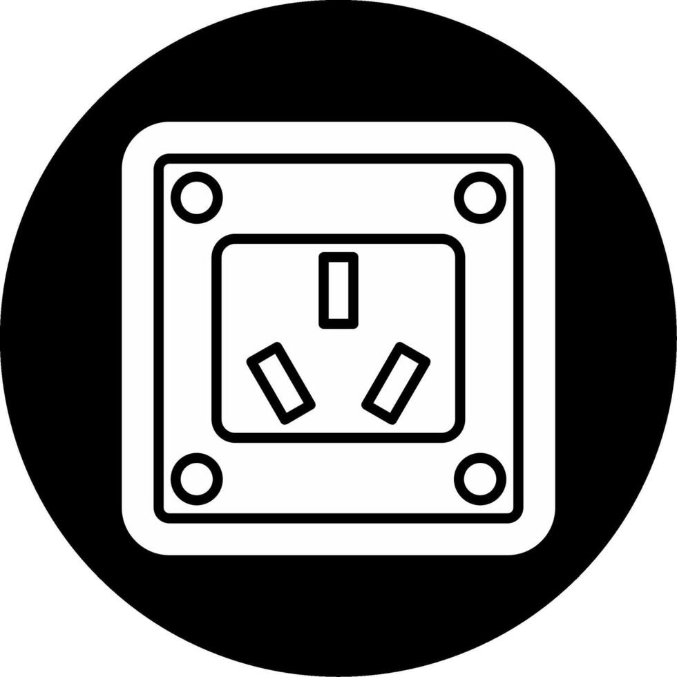 Smart Power Distribution Socket Glyph Circle Inverted vector