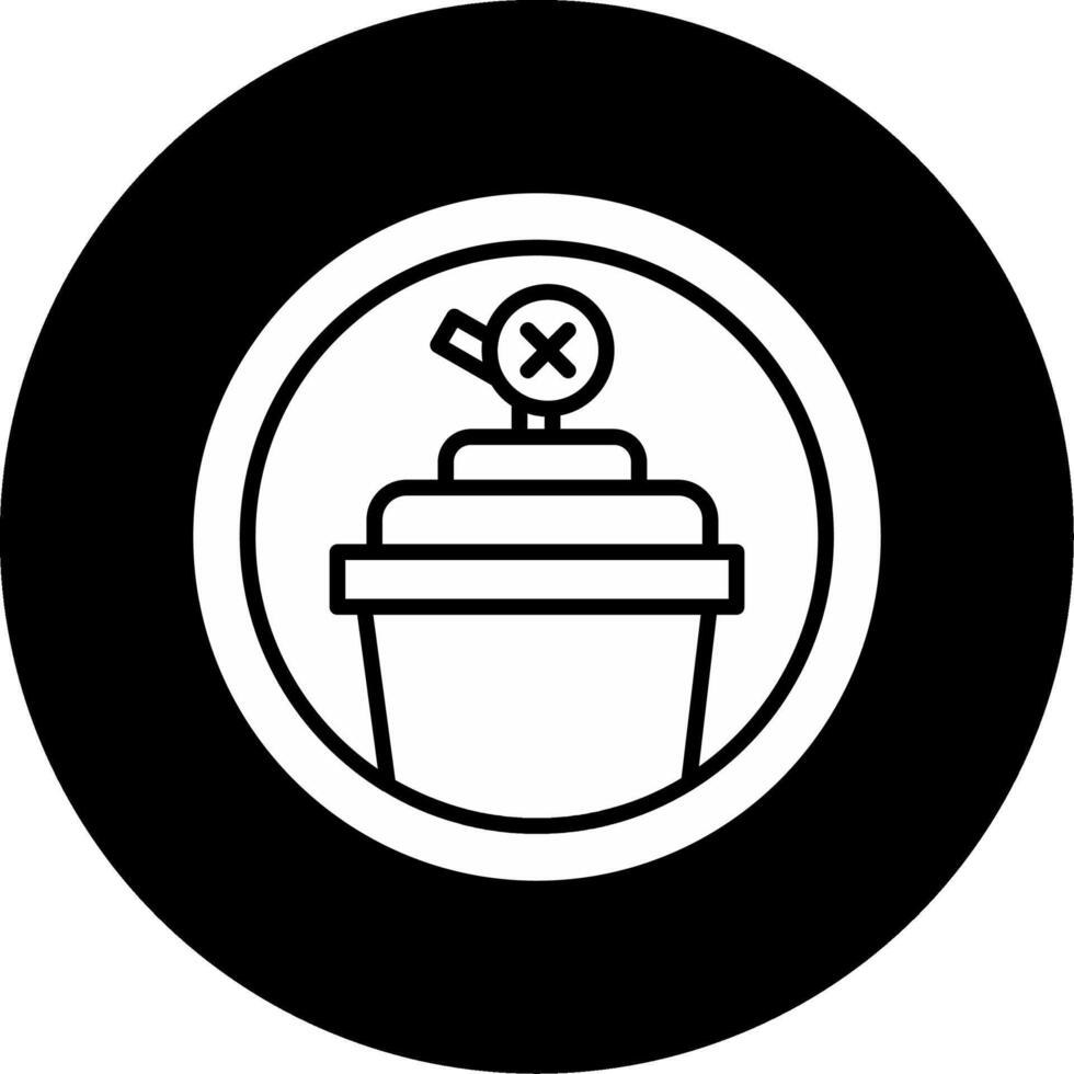 Toxic Material Environmental Alert Icon Glyph Circle Inverted vector