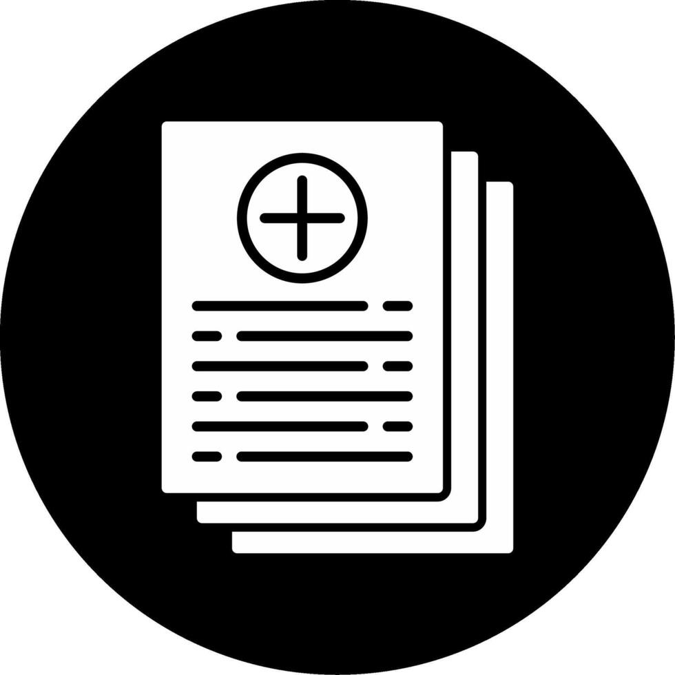 Organized Medical Records Folder Glyph Circle Inverted vector