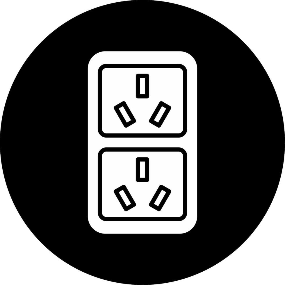 Flush Mount Power Wall Outlet Glyph Circle Inverted vector