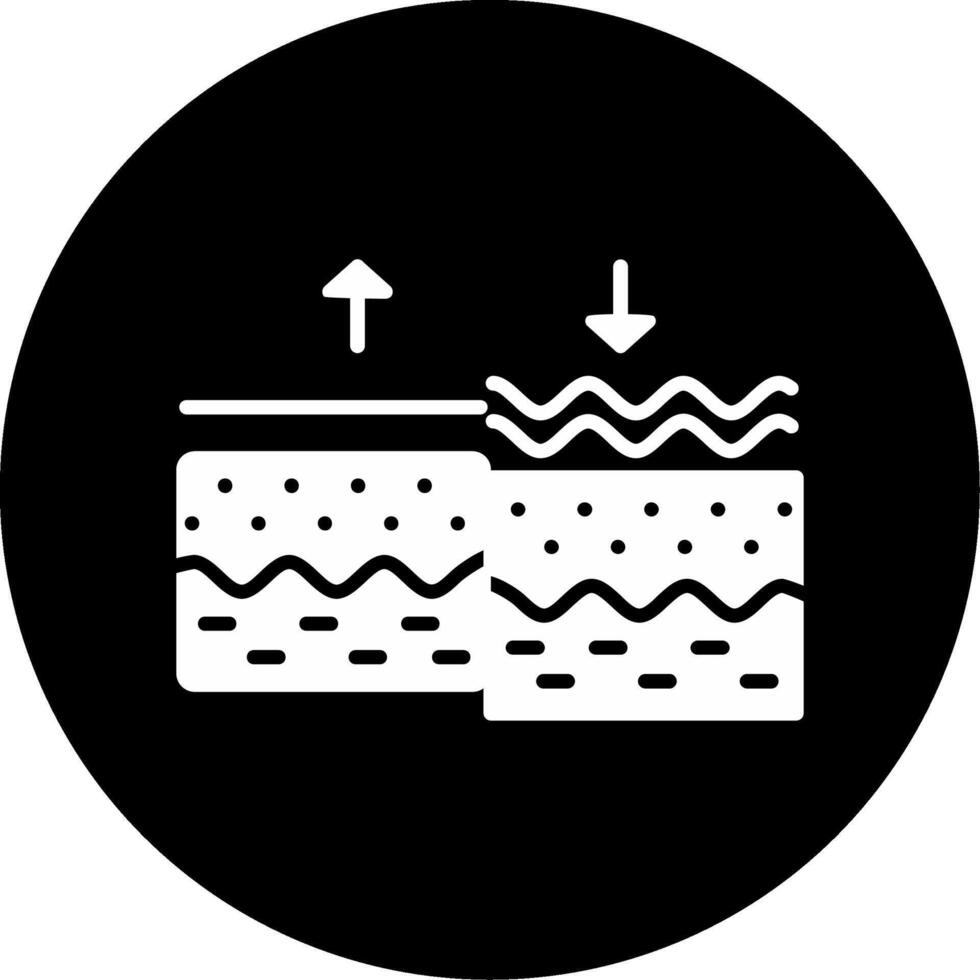 Age Related Skin Transformation Glyph Circle Inverted vector
