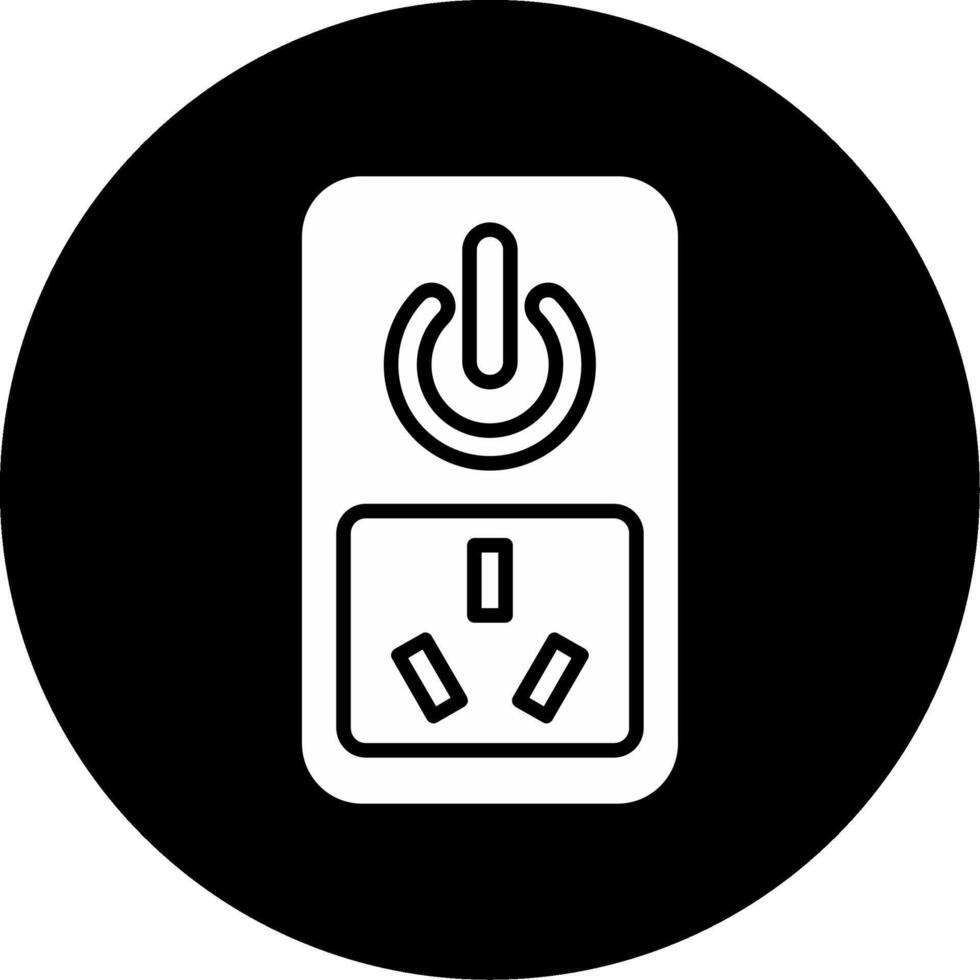 Standard Electric Supply Socket Glyph Circle Inverted vector