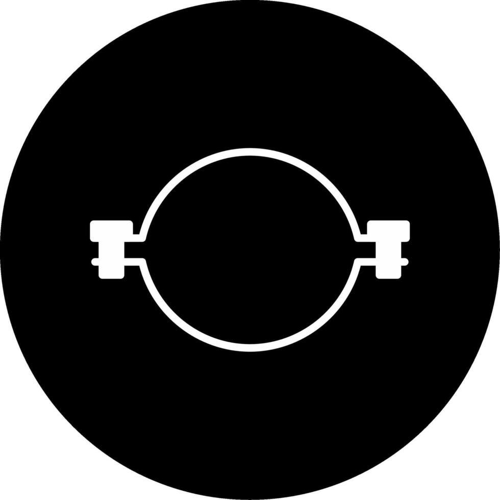 Industrial Pipe Clamp Glyph Circle Inverted vector