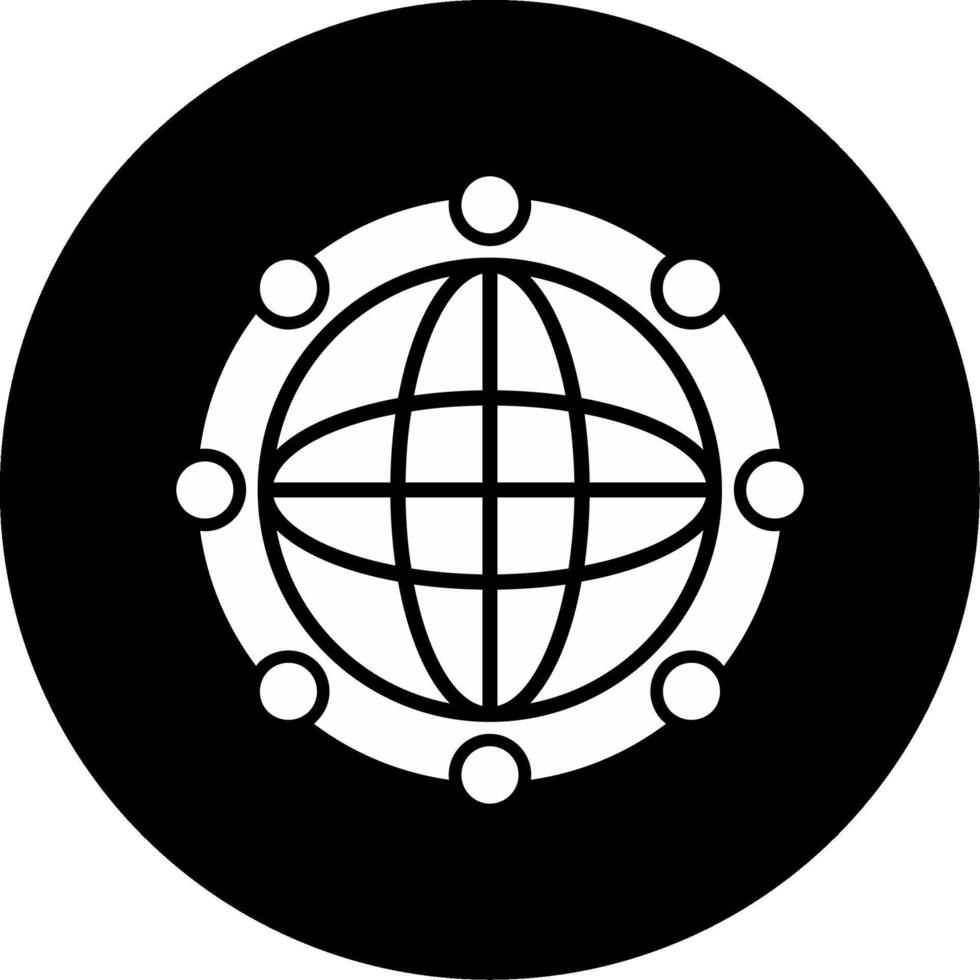 Youth with International Flag Banner Glyph Circle Inverted vector