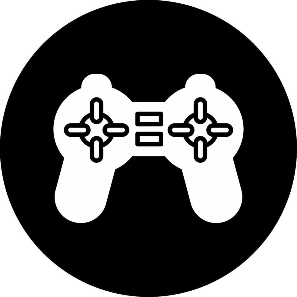 Gaming Console Gamepad Controller Glyph Circle Inverted vector