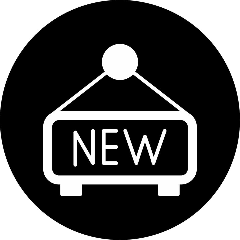 New Arrival Retail Sign Glyph Circle Inverted vector