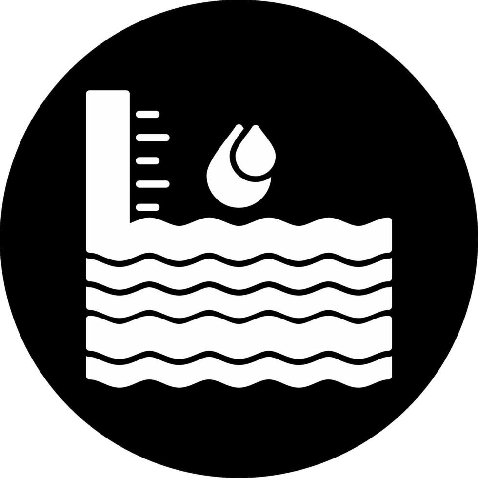 Rising Sea Level Climate Impact Glyph Circle Inverted vector
