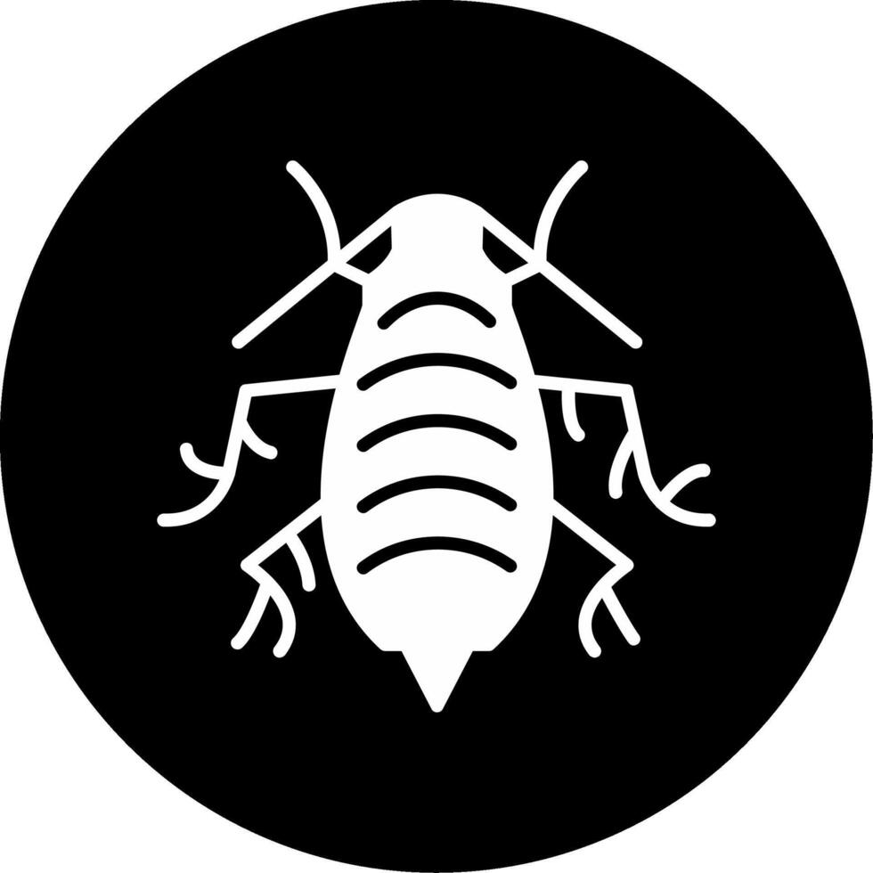 White Coated Mealybug Glyph Circle Inverted vector