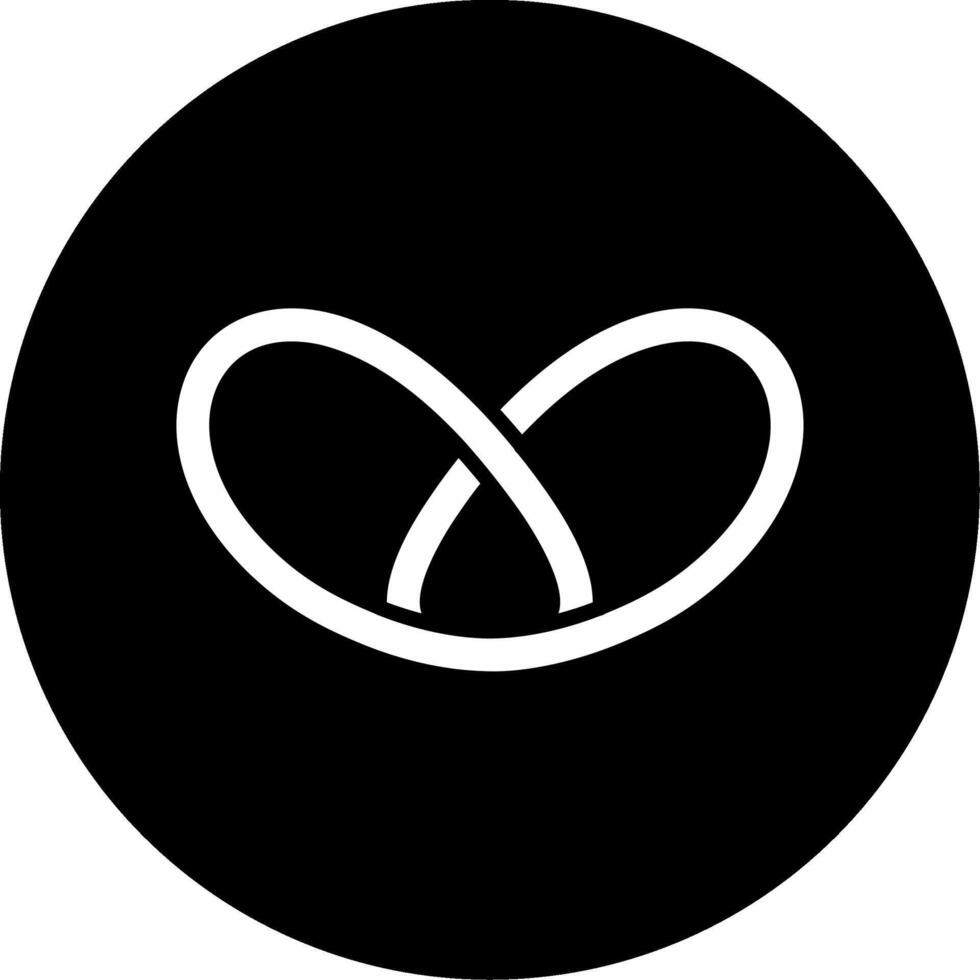 Salted Pretzel Snack Icon Glyph Circle Inverted vector