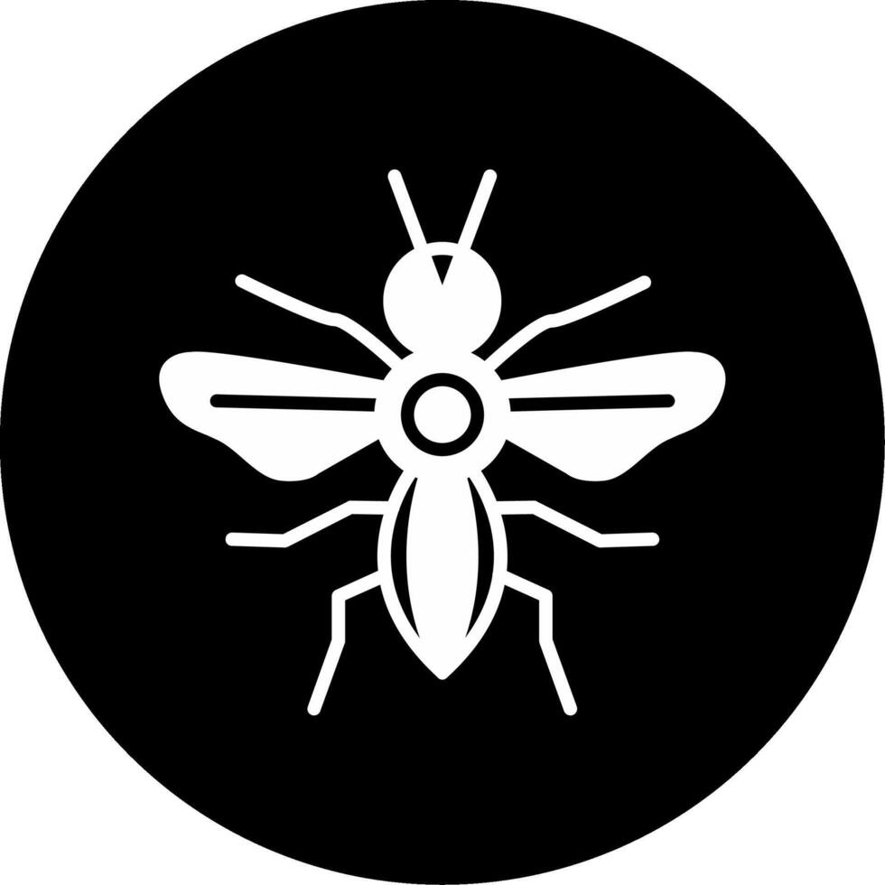 Small Feeding Thrip Glyph Circle Inverted vector