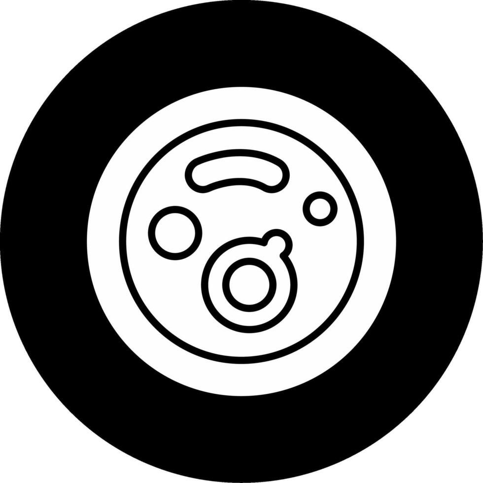 Sterile Petri Dish for Culture Glyph Circle Inverted vector