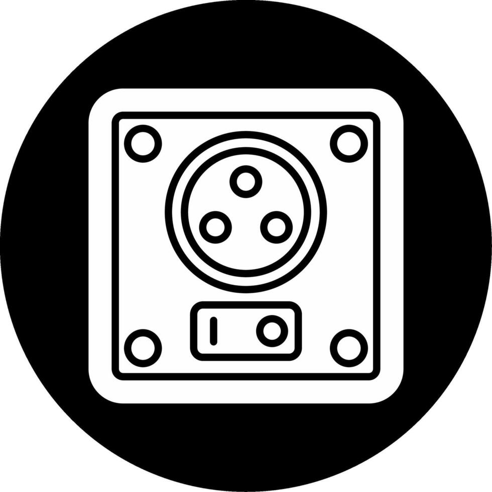 Retractable Power Cord Extension Glyph Circle Inverted vector