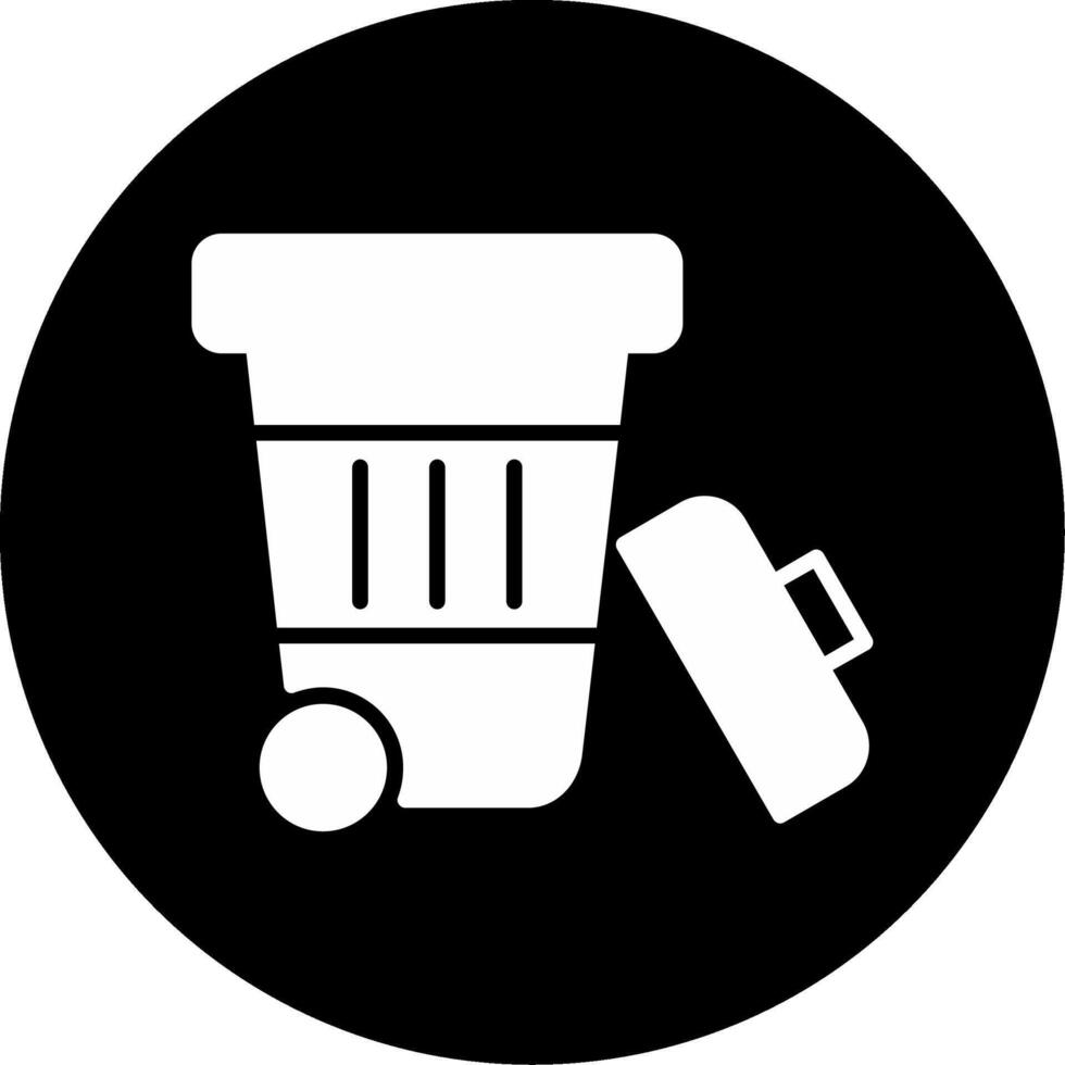 Municipal Trash Collection Icon Glyph Circle Inverted vector