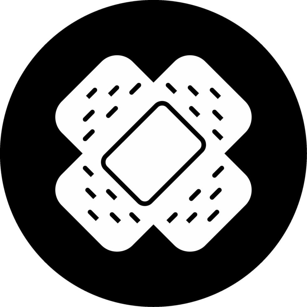Adhesive Band Aid Patch Glyph Circle Inverted vector